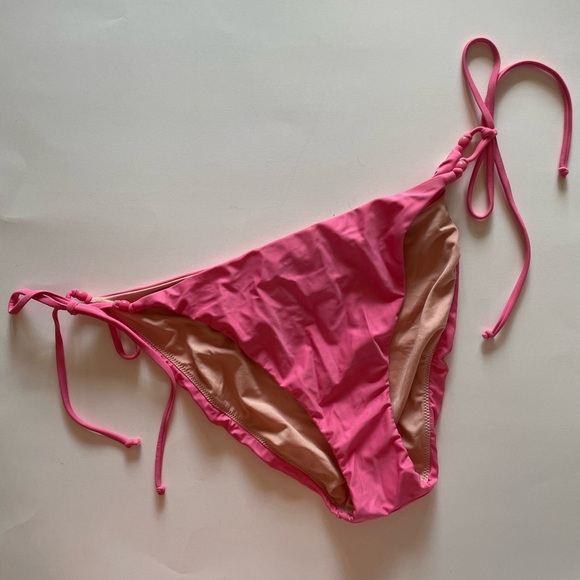 J. Crew Pink Tie Side Bikini Bottom NWT - Picture 1 of 5